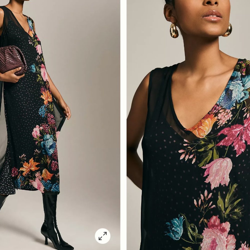 Anthropologie Layered Sleeveless Dress, M- GOrgeous - Picture 3 of 4